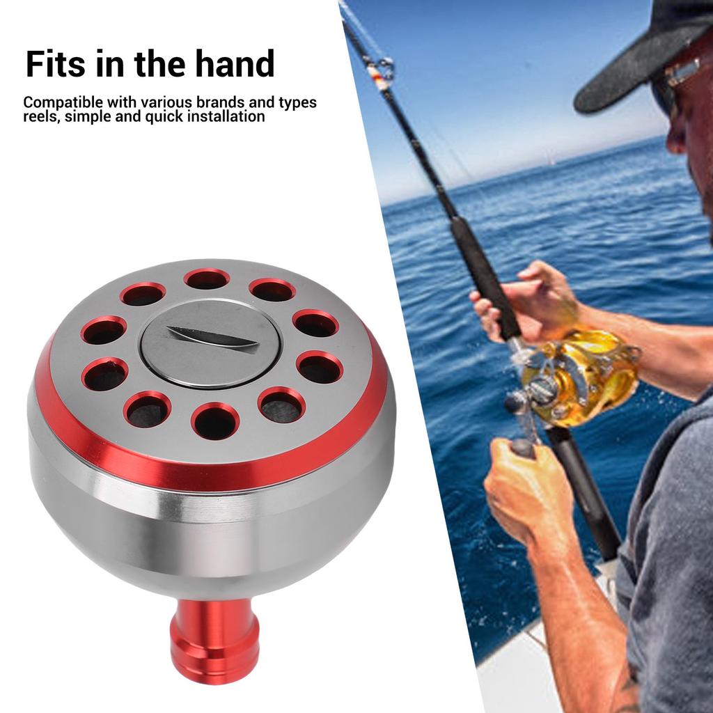 Fishing Reel Power Knob 38mm Aluminum Alloy Fishing Reel Replacement Handle Grip Fit for S A D Baitcasting Reel Modification Red