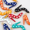 10pcs 304 Stainless Steel Double-Sided Enamel High Heel Pendant With Polka Dots Fashion Versatile DIY Necklace Jewelry Finding