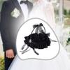 Bröllopsblomsterflickekorg Svart Tyg och Spets Lättviktig Brudaccessoar Förvaring Elegant