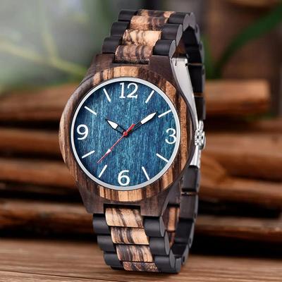 Street Denim Trendy Design Men's Wooden Watch Casual Fashion Women's Accessories Quartz Watch Reloj De Madera
