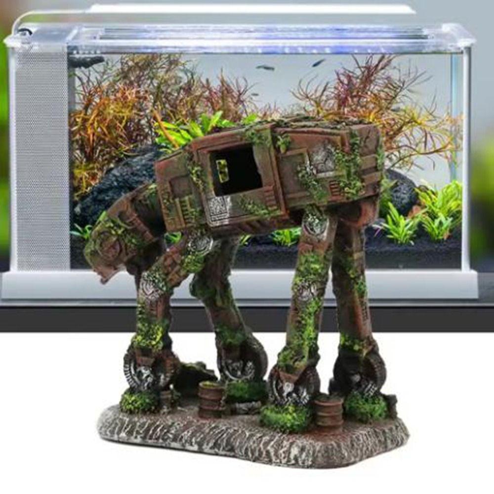Micro-landscape Autobot Robot Dog Shape Decorations Machine Dog Ornament for Aquarium Decor