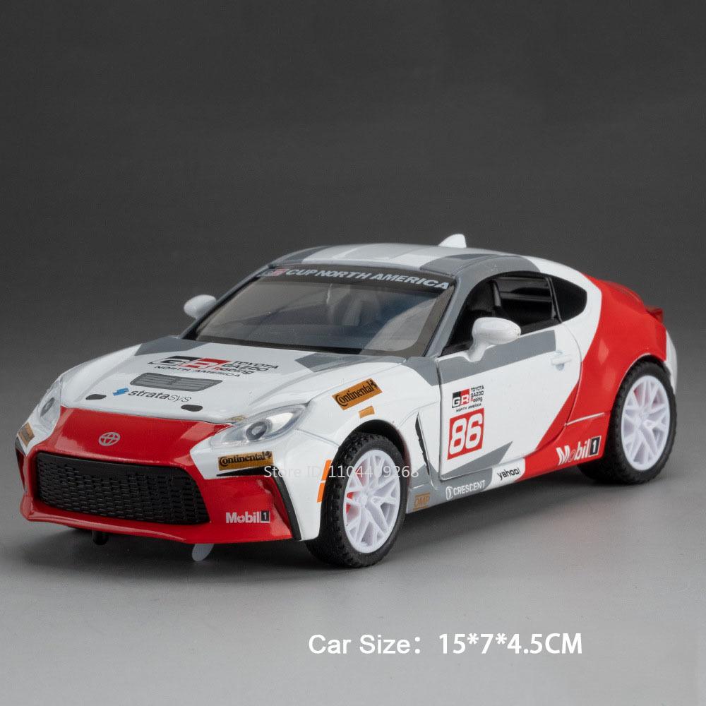 1:32 Scale GR86 AE86 Sports Car Model Toy Metal Diecast Doors Opened Pull Back Miniature Vehicles Models Kids Desktop Ornaments