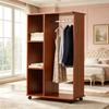 Open Design Storage Cabinet, Bedroom Wardrobe, Wood Storage Shelf, Portable Wardrobe