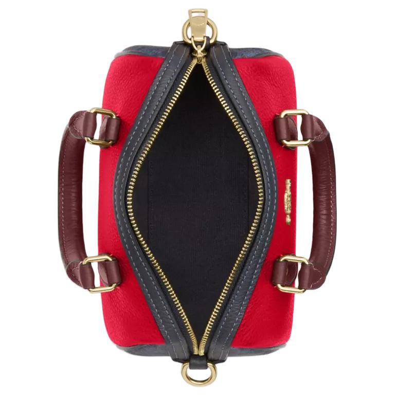 Coach Rowan Crossbody 17 Color Block Design Gold Hardware Pebbled Leather Mini Handbag Women handbags Red CBM68-IMY3L