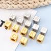 26 Alphabet Square Beading Spacer Beads, 10mm Hole, Stainless Steel for DIY Bracelets & Necklaces