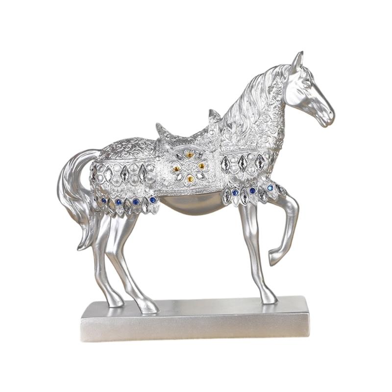 

Resin Horse Statue Sculptures Decorative Animal Figurines Tabletop Ornament Symbols Wealth Career Home Decorations