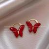 Maillard Coffee Color Amber Earrings Women's Autumn and Winter High-end Commuter Style Earrings Light Luxury Niche Design Earrings