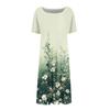 Women's Casual Sundress Summer Boho Beach Dress Floral Blouses For Women O Neck Loose Dresses