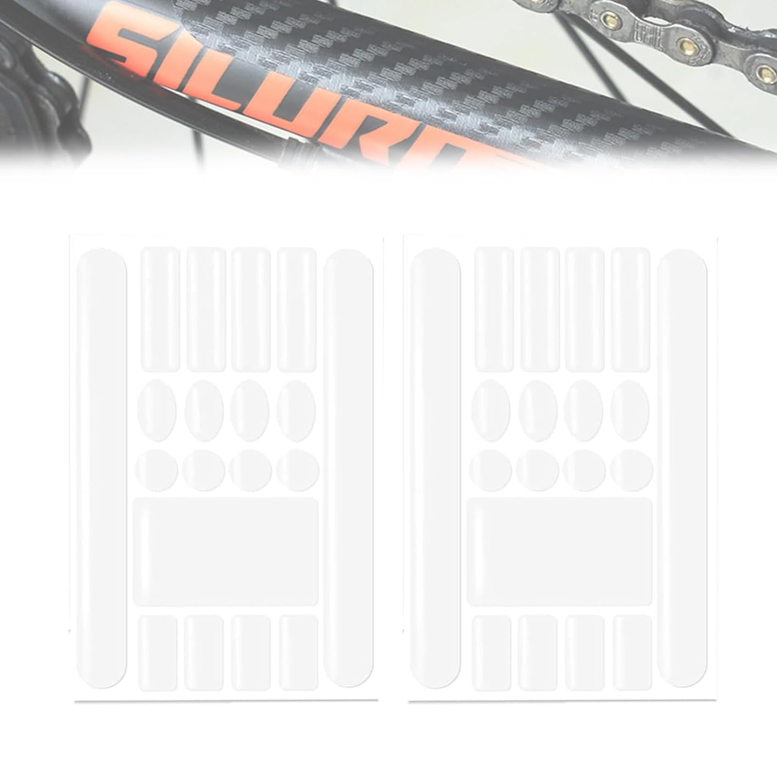 

QuickYen Bicycle Frame Protector and for Mountain Bikes and Road Bikes Stickers, Anti-Scuff Anti-Scratch, (2, Clear) [Used]