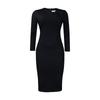 Women's Round Neck Long Sleeve Peplum Midi Dress Slim Fit High Waist Elegant Pencil Dress