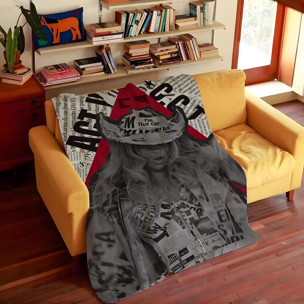 Music B-Beyonce Throw Flannel Cozy Print Blanket, Portable, Durable Machine Washable Cute Cool