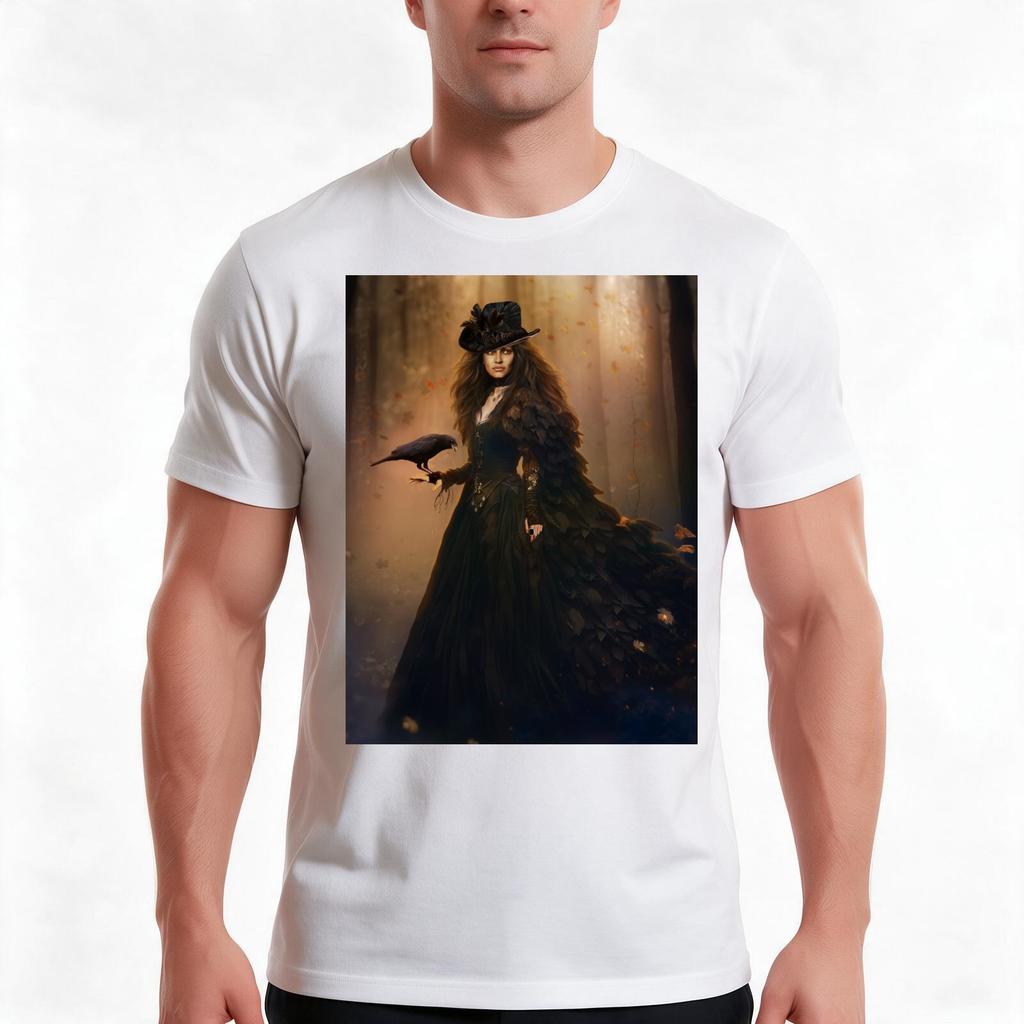 Steampunk Goth Witch Tshirt Summer Casual Cotton Tee Oversized Streetwear Tops Vintage Graphic Print Loose Fit Short Sleeve