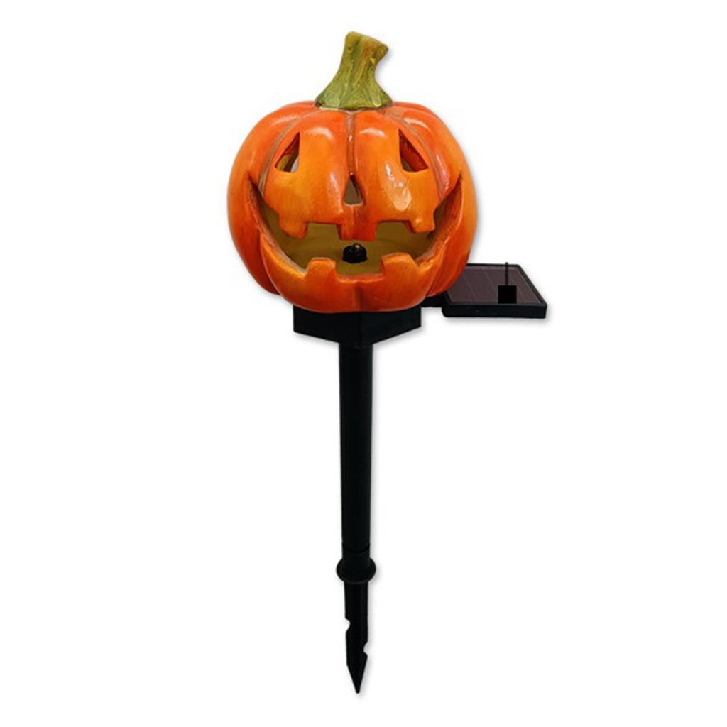 1-2PCS Solar Pumpkin Lantern for Halloween Decoration Decorative Jack O Lantern Stake Lights for Courtyards Terraces Gardens