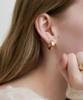Halden Line Hoop One Touch Earrings (E066_Gold Medium)