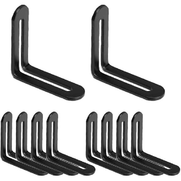 10 Pcs 1 9/10" Adjustable L-Shape Corner Brace with Slot, Metal Connector Slidable Slotted Joint Right Angle Bracket Fastener for Wood Chair