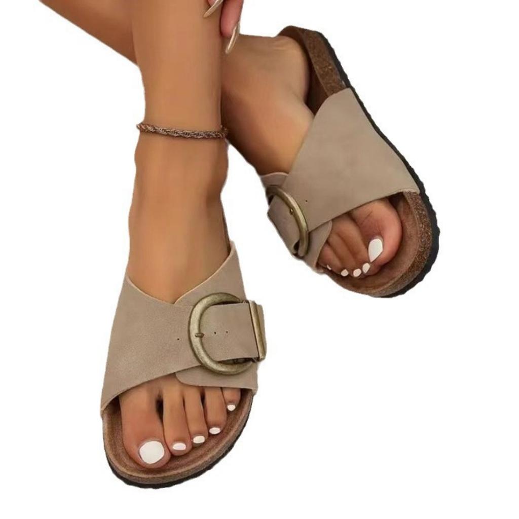One Line Slippers for Women On The Beach, Open Toed Flat Sandals for Women, Plus Size Sandals for Women