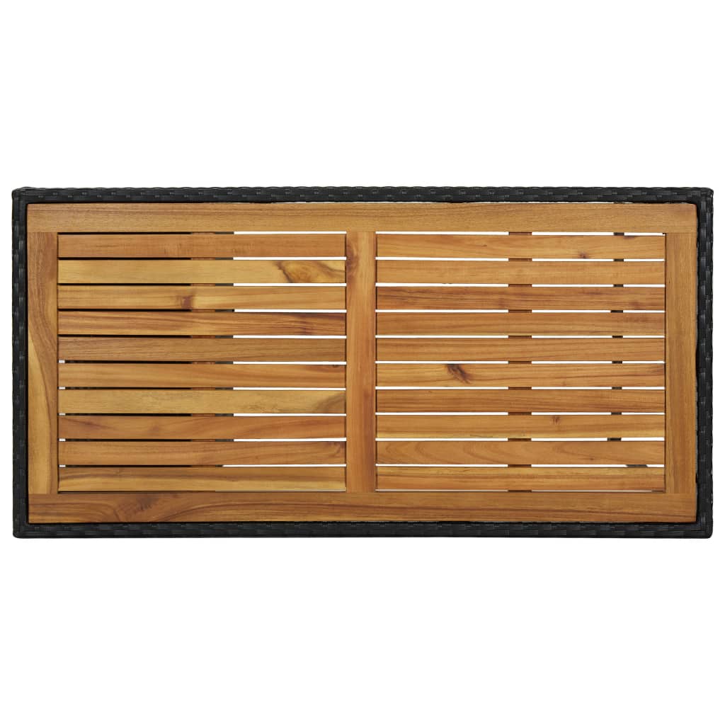 Bar Table with Shelf Black 120 X 60 X 110 Cm PE Rattan
