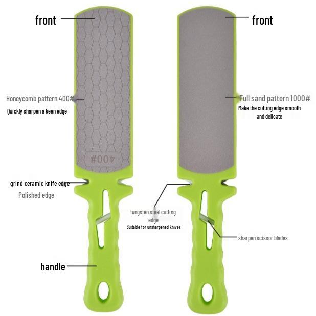 Diamond Sand Double-Sided 400 Grit Kitchen Knife Sharpener Stone