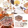 Retro Courtyard Decorative Sticker Chinese Style Landscape Sticker 3D Scene Sticker Journal Supplies Gift for Kid Child