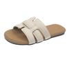 Flat bottom versatile one-word drag women's new summer weaving fashion outer wear beach cool slippers
