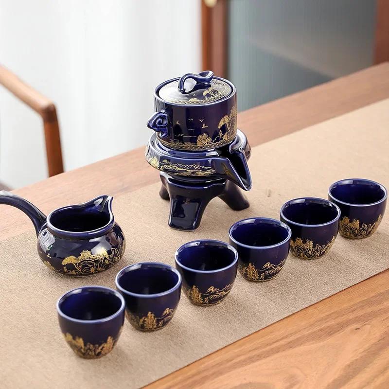 Juego de té Kungfu automático Hogar Simple Tetera Taza Cerámica