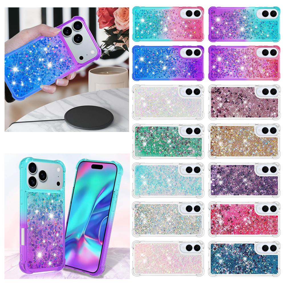 Luxury Shockproof Bling Glitter Phone Case For iPhone 13 Pro Max 12 Mini 11 X 10 XS 8 7 6 6S Dynamic Quicksand Bumper Back Cover