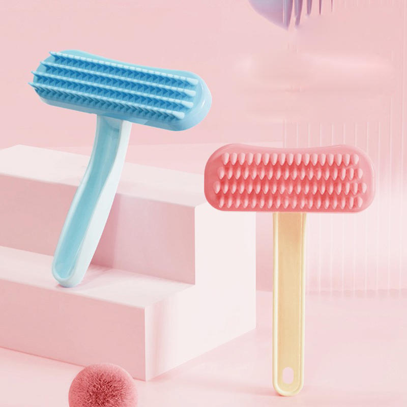 Soft Silicone Pet Grooming Brush - Small Pet Bath Skin-Friendly Massage Comb for Dog Cat Rabbit