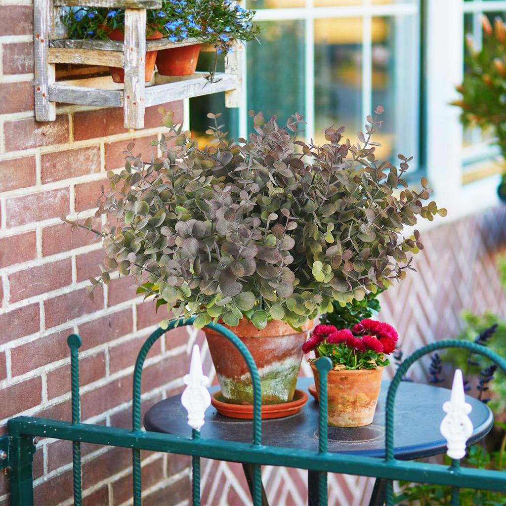 1/5pcs Artificial Plastic Plants Leaves Green Eucalyptus Branch Garden Vase Home Christmas Wedding Decorations Faux Fake Flowers