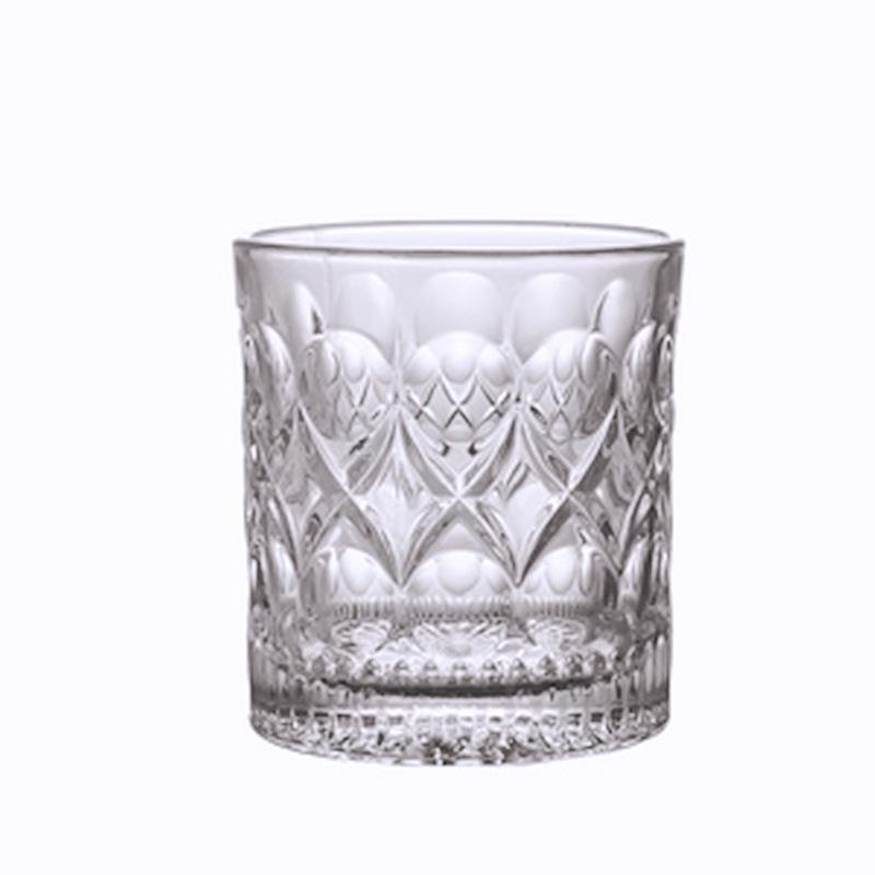 

Glass Cup Whiskey Relief Cups Drinkware Kitchen Glasses for Cocktail Iced Coffee Beer Water Household Wine Glass