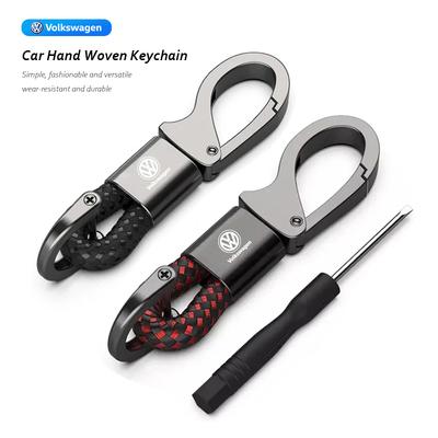 Car Hand Woven Keychain Zinc Alloy Key Chain For VW GTI Polo Golf Passat Tiguan Arteon Touareg CC Taigo Caddy Jetta Valve Stem ZI3
