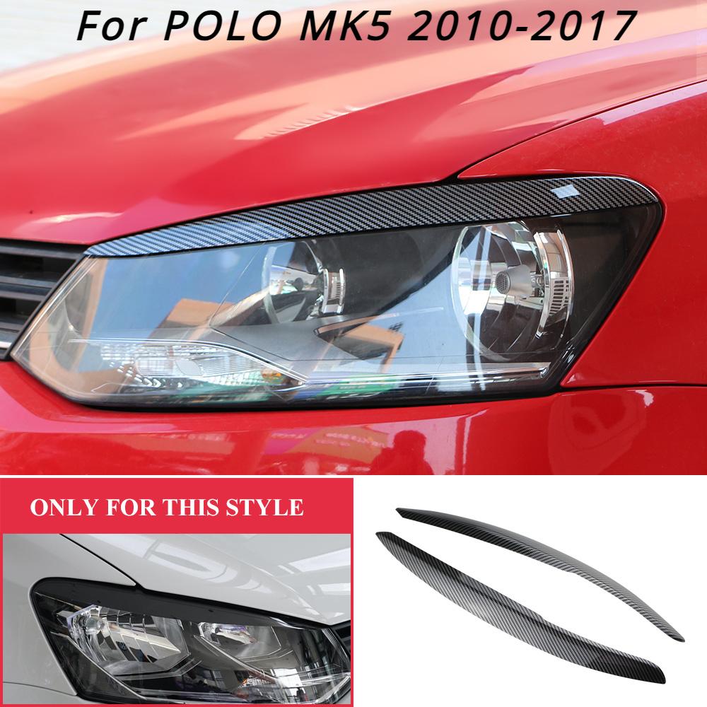 Obočí světlometu pro VW Polo MK5 MK 5 2010 2011-2017 Nálepka na světlomet Kryt světlometu 2ks Příslušenství