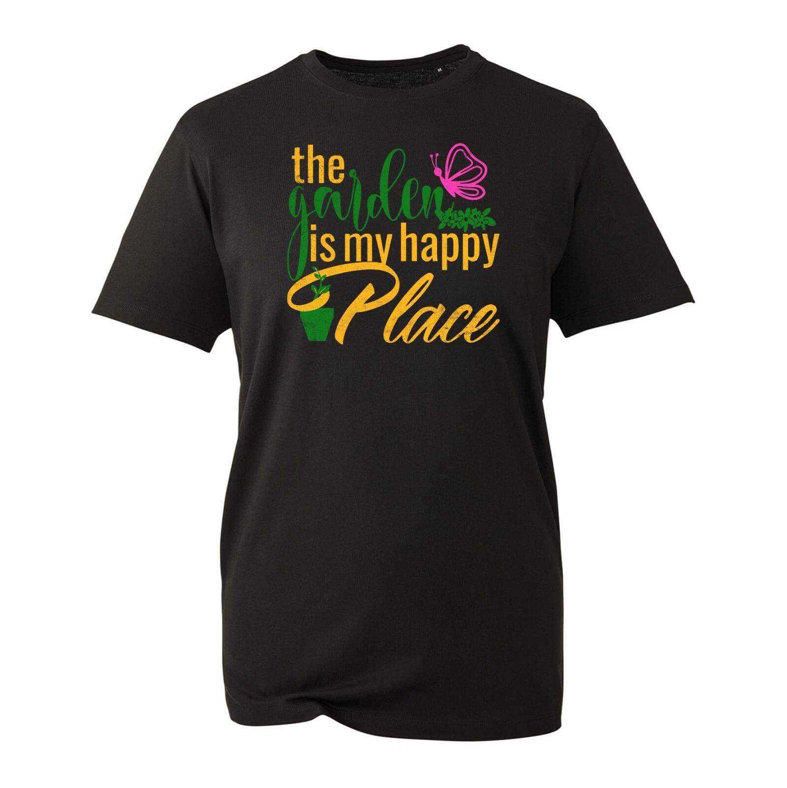 The Garden is My Happy Place T-Shirt, Garden Funny Plants Gardening Unisex Top L