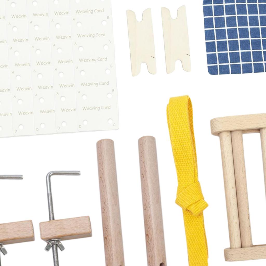 Peg Loom Braiding Weaving Racelets Weaving for Beginners Wooden Desk Clamp Set Yard Warping Weaving Loom Pegs Weaving Loom Kits