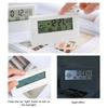 Digital Alarm Clock Transparent Desk Clock with Date, Temperature, Humidity, Small Table Clock with