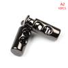 10Pcs Metal Black Cord Lock Spring Clasp Stopper Two Holes Drawstring Stopper