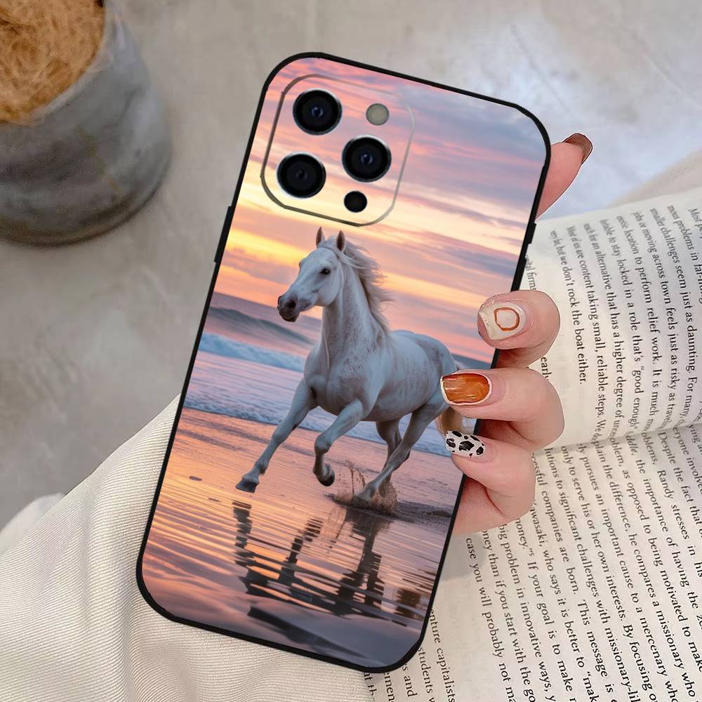 Art G-Galloping Horse Phone Case Silicone Soft For IPhone 17 16 15 14 13 12 11 X XR Plus Pro Max Plus