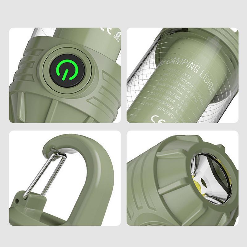 Camping Lights Multifunctional Camping LED Lamp 3 Lighting Colors Waterproof Tent Lamp 2 Lighting Adjustable Flashlight for