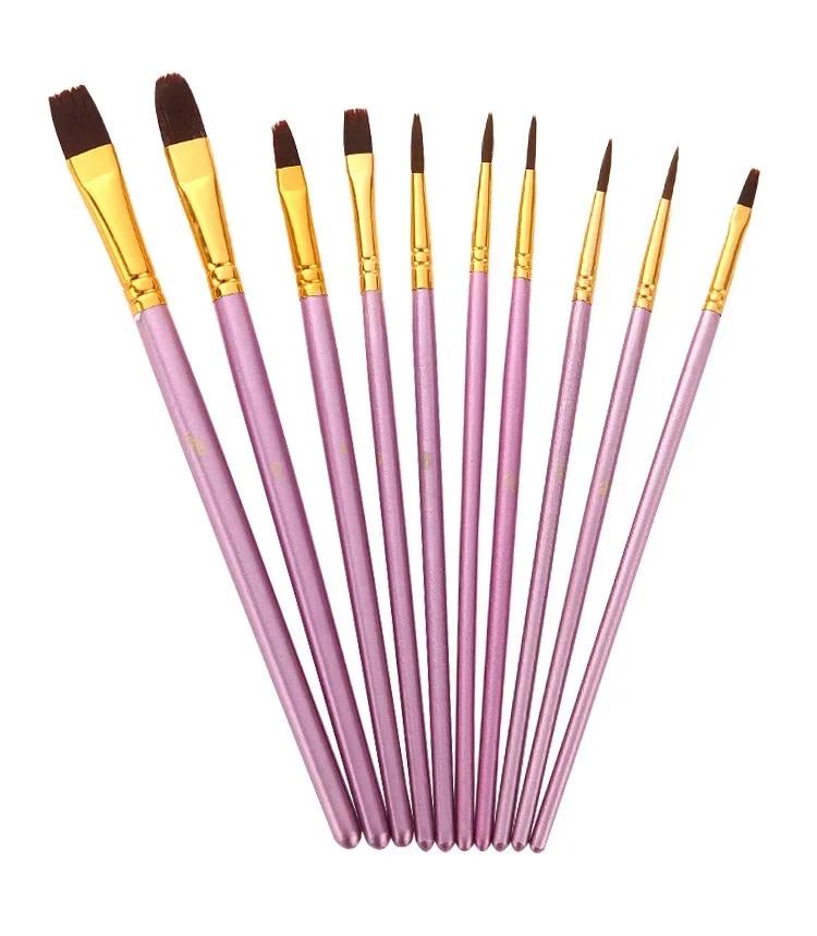 10Pcs Professional Paint Brushes Watercolor Paint Pointed Tip Hair Painting Set Art Supplies The Variety Is Complete