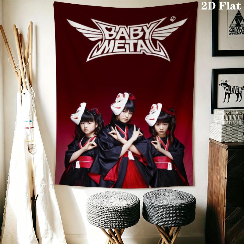 Babymetal Wall Tapestry Aesthetic Wall Hanging Printed Fabric Blanket Decorative Tapestries for Bedroom Living Room Home Decor