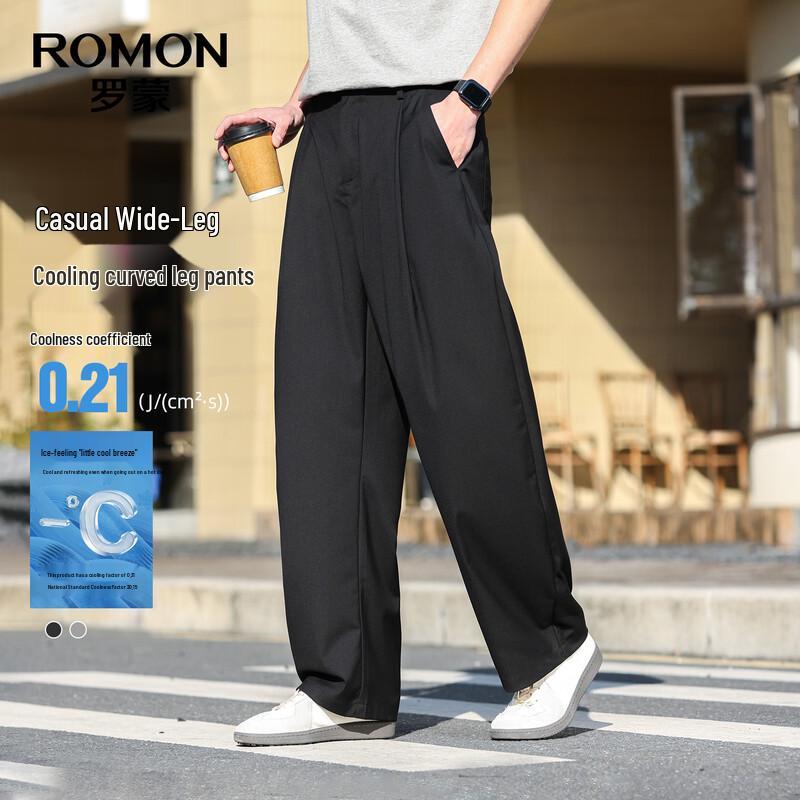 ROMON Men s Summer Cooling Straight-Fit Casual Pants L