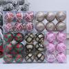 2 Boxes Christmas Tree Decorations Tartan Pattern Plastic Hanging Ball Festival Home Holiday Party Decorative Accent