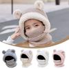 Woolen Kids Winter Hat Windproof Hooded Cap New Neck Warmth Cover  Winter