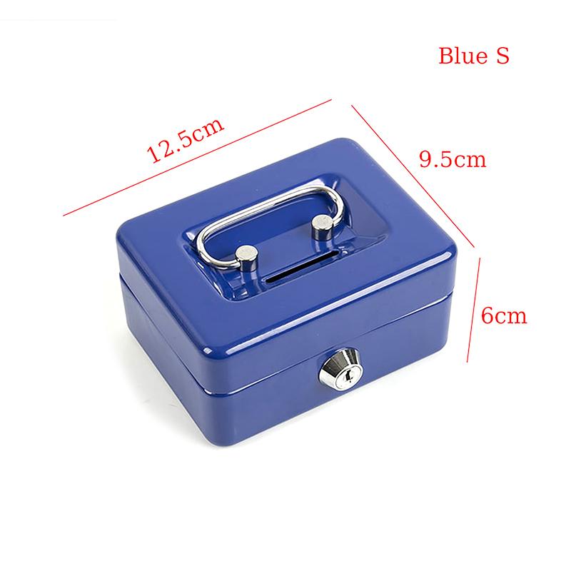 Practical Mini Petty Cash Money Box Stainless Steel Security Lock Lockable Safe Small Fit For House Decoration