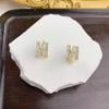 Korean Rhinestone H-Letter Mosquito Coil Ear Clips – Trendy, Simple, Fashionable Earrings