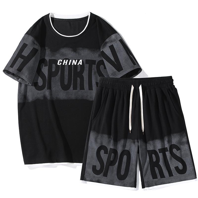 2025 Men's Plus Size Short Sleeve Sports Set: Stylish & Casual Summer Shorts