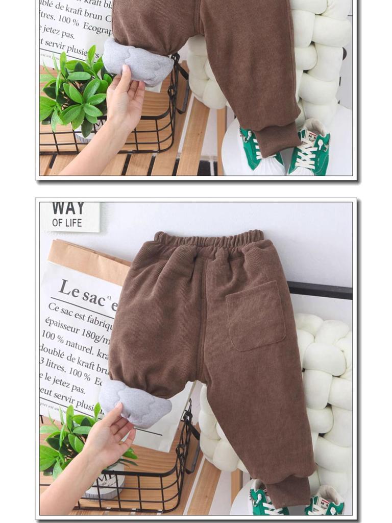 Kids' Thick Cotton Pants - Warm, Fashionable Winter Wear for Boys & Girls
