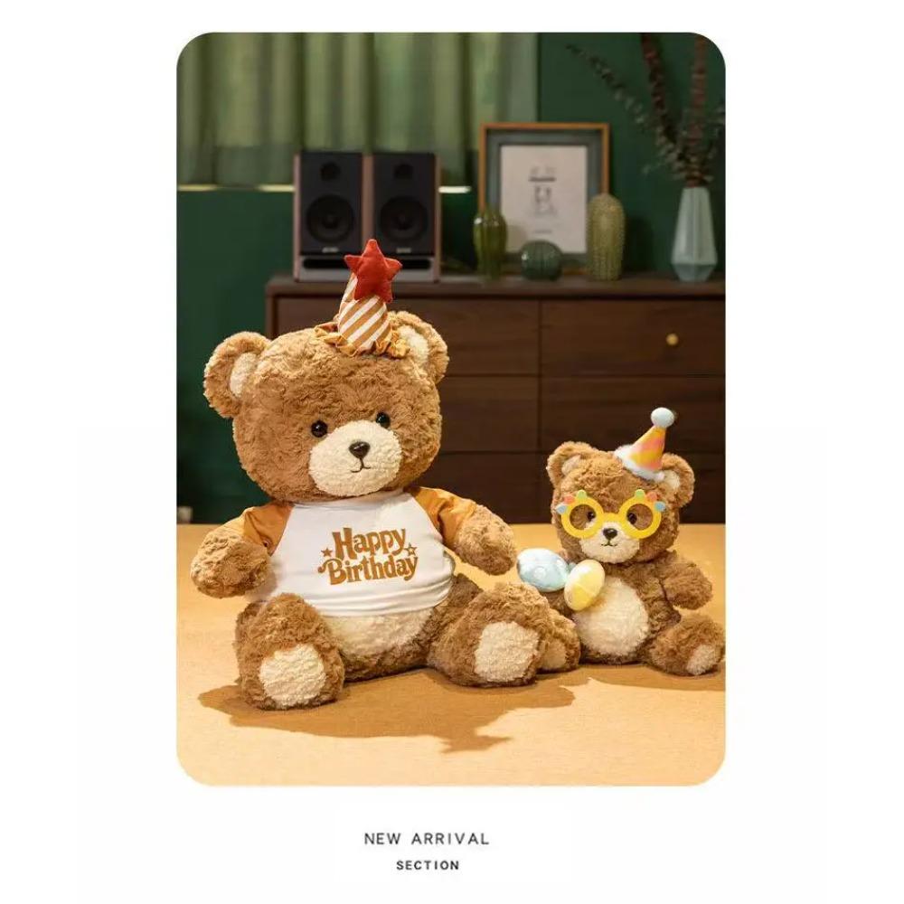 25/35cm Neuer Simulations-Festtagshut Teddybär Stofftier Plüschtier Cartoon Anime Niedliches Geschenk für Kindergeburtstag Lustige Puppe