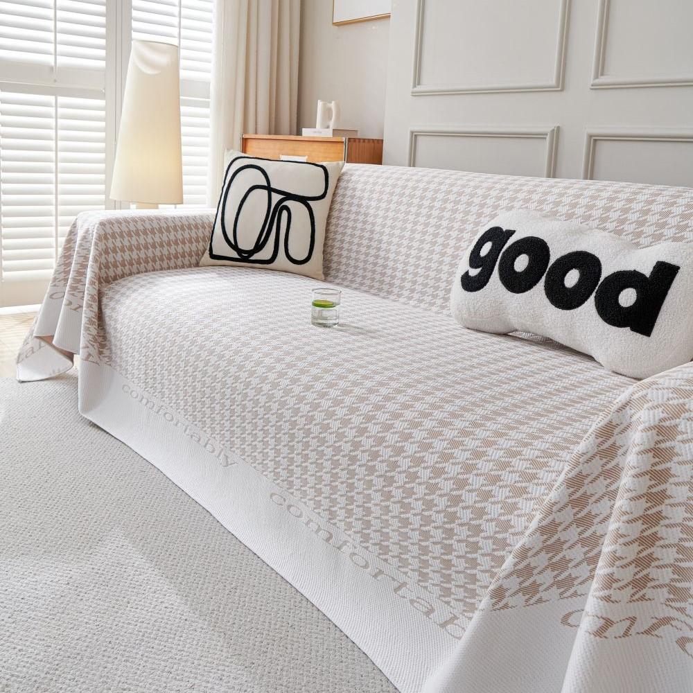 Cool Feeling Houndstooth Sofa Cover Mat Throw Blankets Living Room  Summer Camping Picnic Blanket Cover