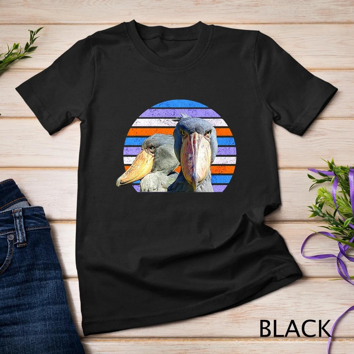 Shoebill Stork Vintage Sunset Large Bird Lovers Premium T shirt S чёрный