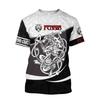 Summer Round Neck 3D Viking Symbol Pattern Print Top Fashionable Casual Short Sleeved Men's T-shirts